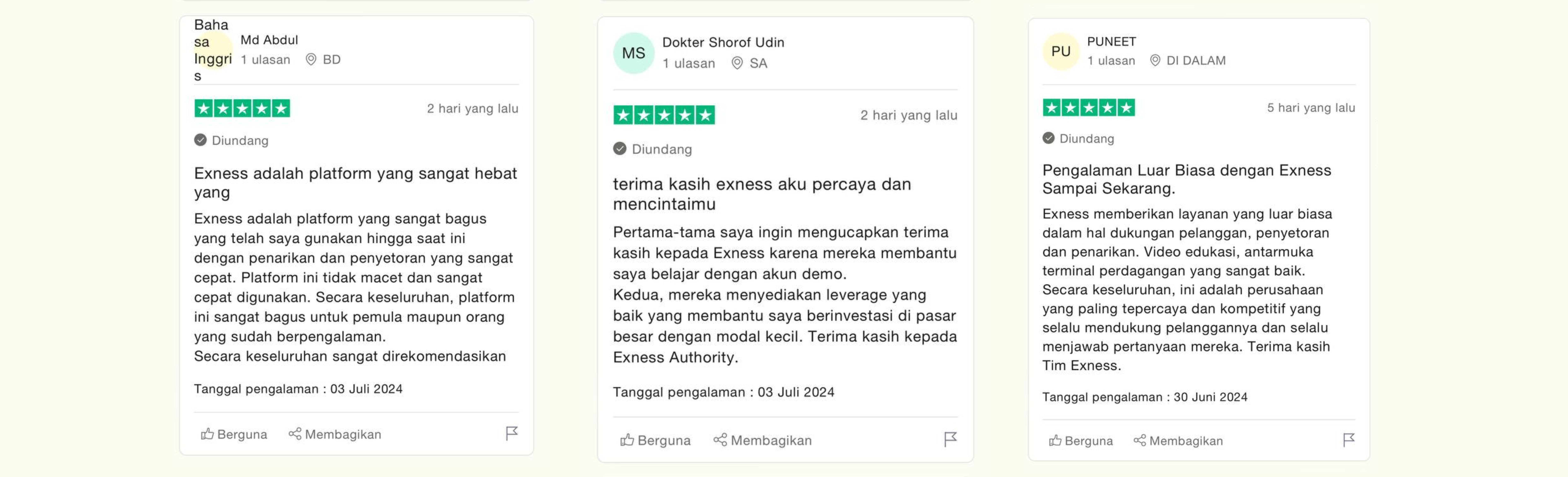 Ulasan Pengguna Indonesia tentang Exness